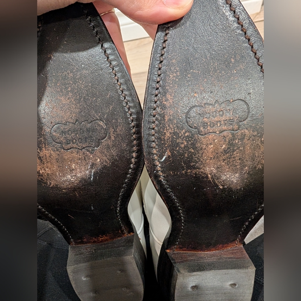 🤠 Vintage Nocona White Leather Cowboy Boots – Made in USA (Women’s 5B) - Picture 10 of 13